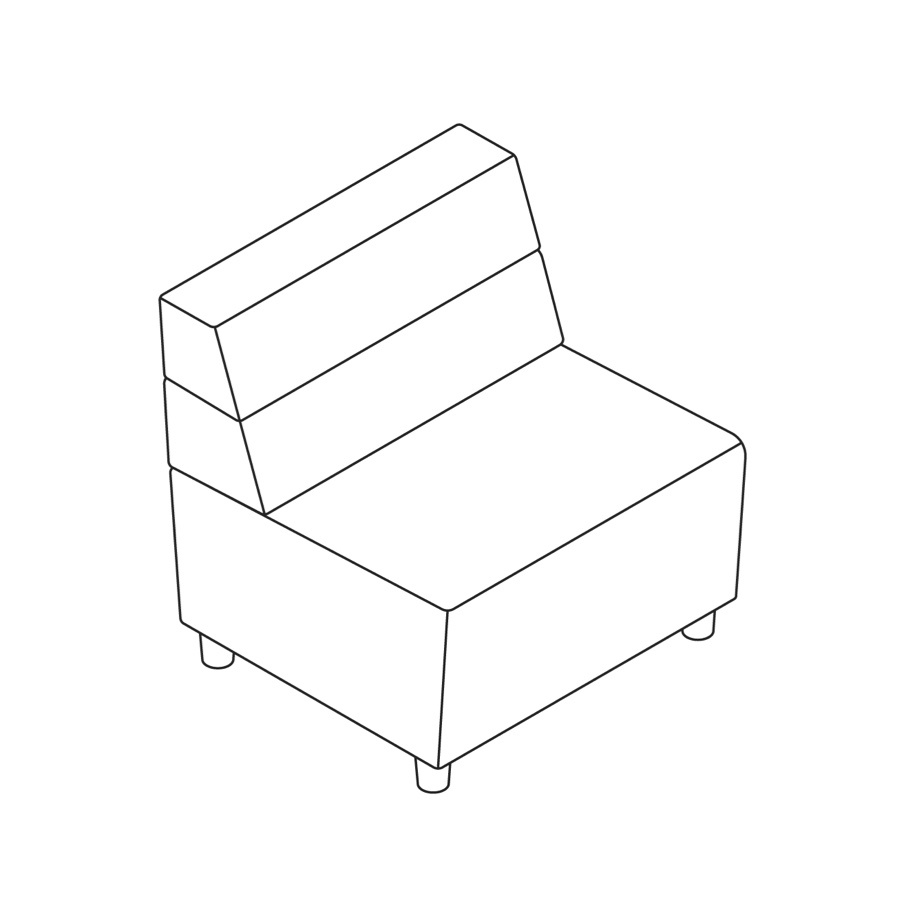 A line drawing - Nemschoff Steps Straight Seat–Mid Back–Armless A line drawing - Nemschoff Steps Straight Seat–Mid Back–Armless