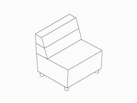 Line art drawing of Nemschoff Steps Lounge System Straight Seat–Mid Back–Armless. Line art drawing of Nemschoff Steps Lounge System Straight Seat–Mid Back–Armless.