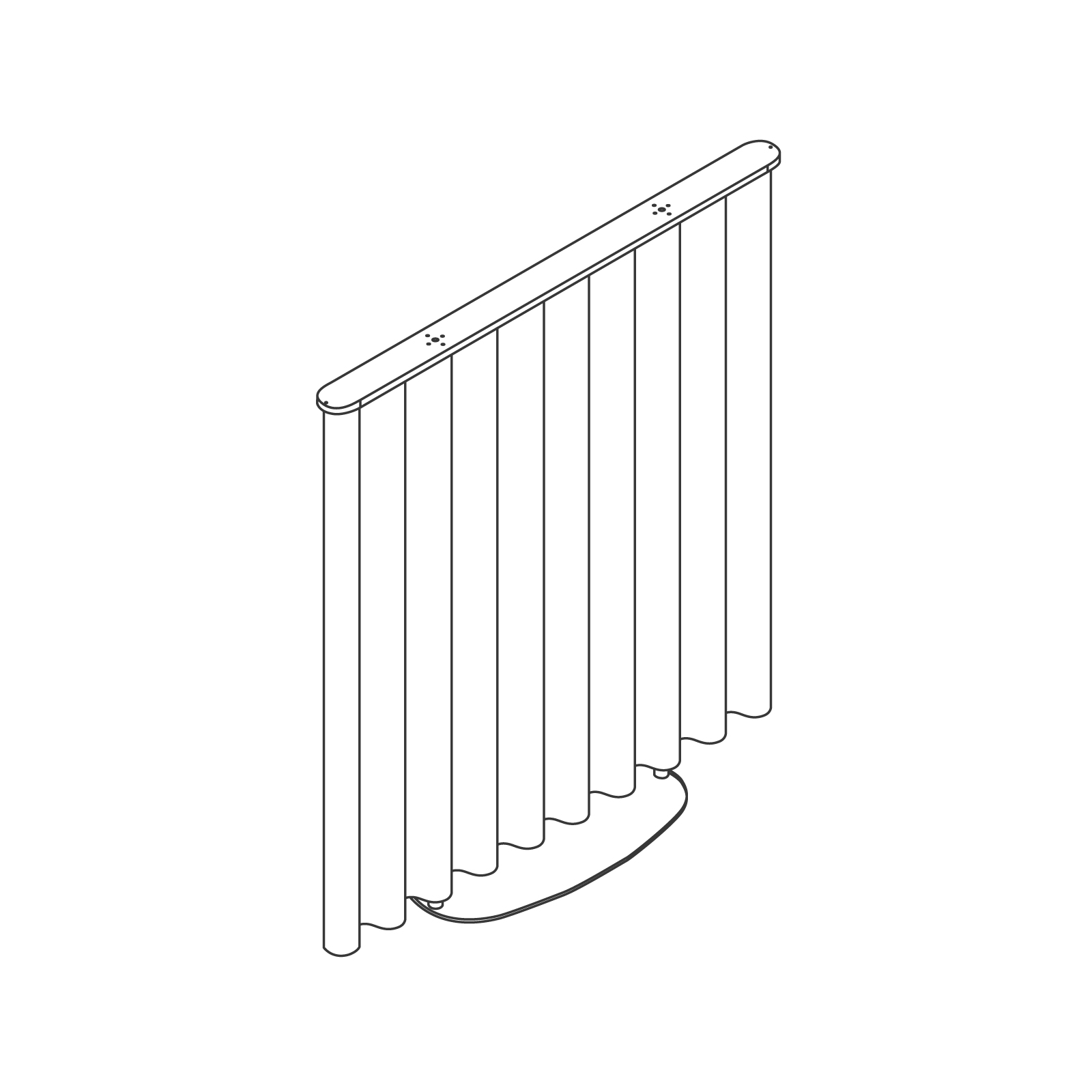 A line drawing - OE1 Freestanding Curtain–Straight A line drawing - OE1 Freestanding Curtain–Straight