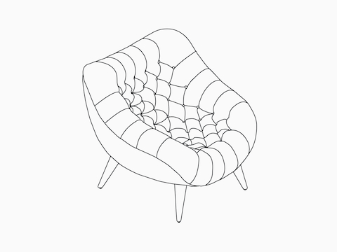 A line drawing - Rohde Easy Chair A line drawing - Rohde Easy Chair