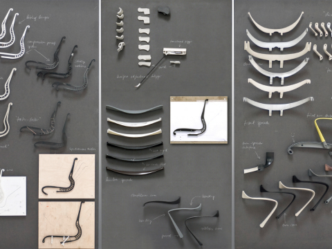 The individual components of a dissassembled Setu office chair. The individual components of a dissassembled Setu office chair.