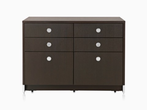 A Sled Base Storage double unit consisting of four box drawers and two file drawers. A Sled Base Storage double unit consisting of four box drawers and two file drawers.