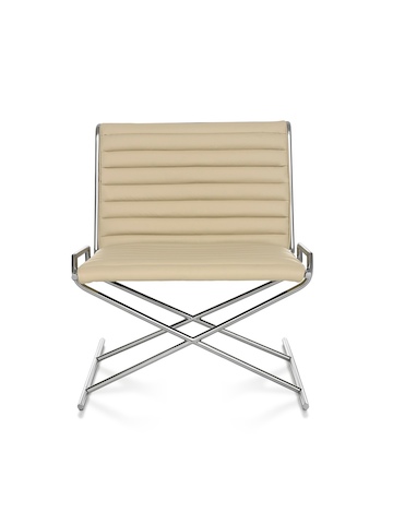 Front view of a tan Sled Chair. Front view of a tan Sled Chair.