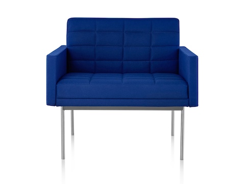 Blue Tuxedo Lounge Seating, viewed from the front. Blue Tuxedo Lounge Seating, viewed from the front.