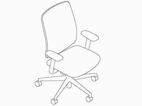 A line drawing of a Verus Chair. A line drawing of a Verus Chair.