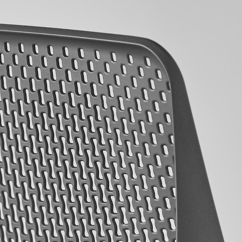 A close-up view of a Verus Stool's black Triflex back. A close-up view of a Verus Stool's black Triflex back.