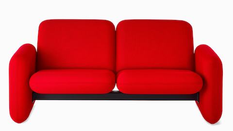 Front view of a Wilkes Modular Sofa Group 2 Seat Sofa in red. Front view of a Wilkes Modular Sofa Group 2 Seat Sofa in red.