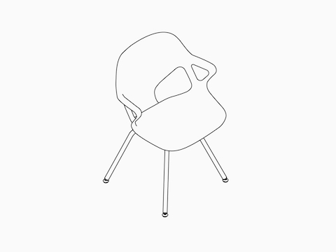 A line drawing - Zeph Side Chair–With Arms A line drawing - Zeph Side Chair–With Arms