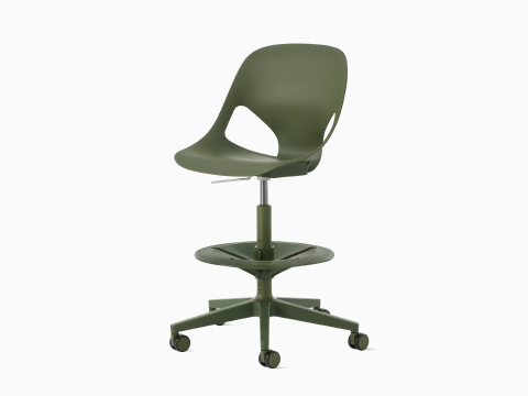 Angle view of Olive Zeph Stool Angle view of Olive Zeph Stool
