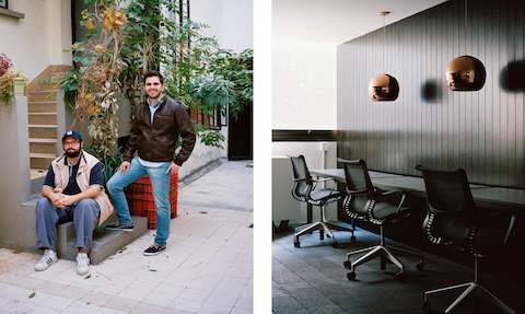 Gonzalo Alvarez and Ricardo Celaya of All City Canvas; interior coworking space at Impact Hub. Photos by Jake Stangel. Gonzalo Alvarez and Ricardo Celaya of All City Canvas; interior coworking space at Impact Hub. Photos by Jake Stangel.