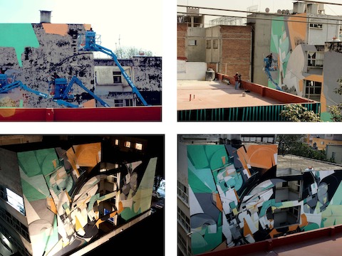 Kofi's mural taking shape over the course of five days. Kofi's mural taking shape over the course of five days.