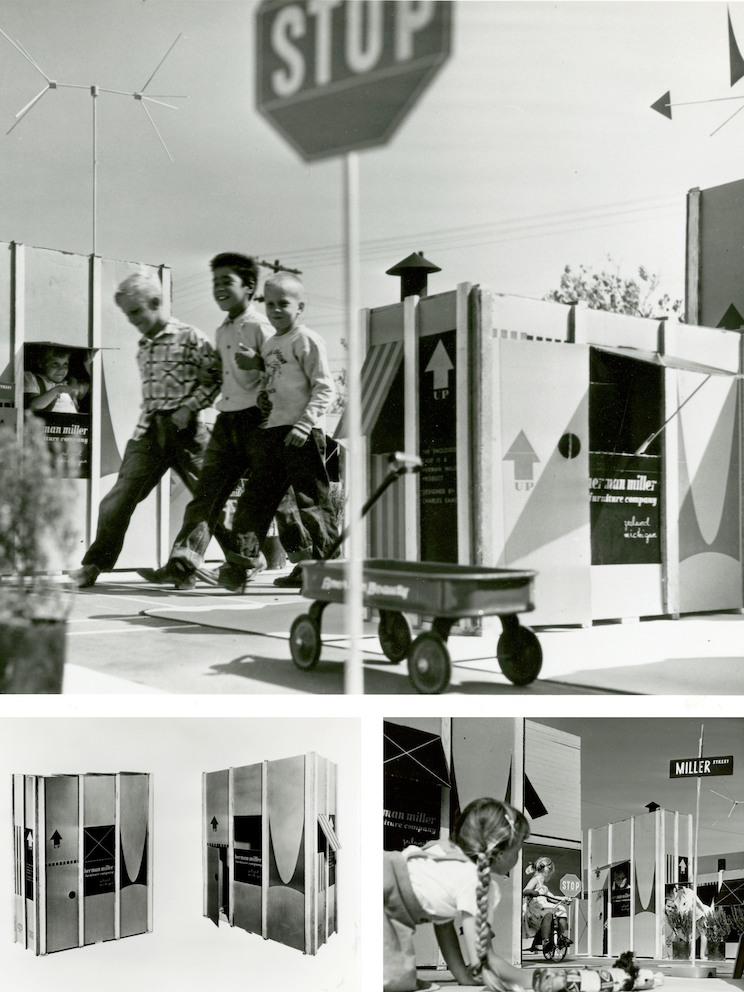 Photos, labeled Carton City USA, show sun-kissed kids navigating Eames Alley and Miller Street on tricycles and in wagons. Photos, labeled Carton City USA, show sun-kissed kids navigating Eames Alley and Miller Street on tricycles and in wagons.