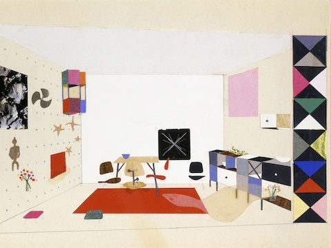 A playful plan created by Ray Eames for An Exhibition for Modern Living in 1949. A playful plan created by Ray Eames for An Exhibition for Modern Living in 1949.