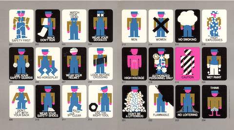The Pronto Posters originated as safety posters for the Production Line Ride at the Chrysler Pavilion at the 1964-5 World's Fair in New York (Lance Wyman pictured above, 1965). The posters were eventually produced by Howard Miller and marketed as safety signage for factories. The Pronto Posters originated as safety posters for the Production Line Ride at the Chrysler Pavilion at the 1964-5 World's Fair in New York (Lance Wyman pictured above, 1965). The posters were eventually produced by Howard Miller and marketed as safety signage for factories.